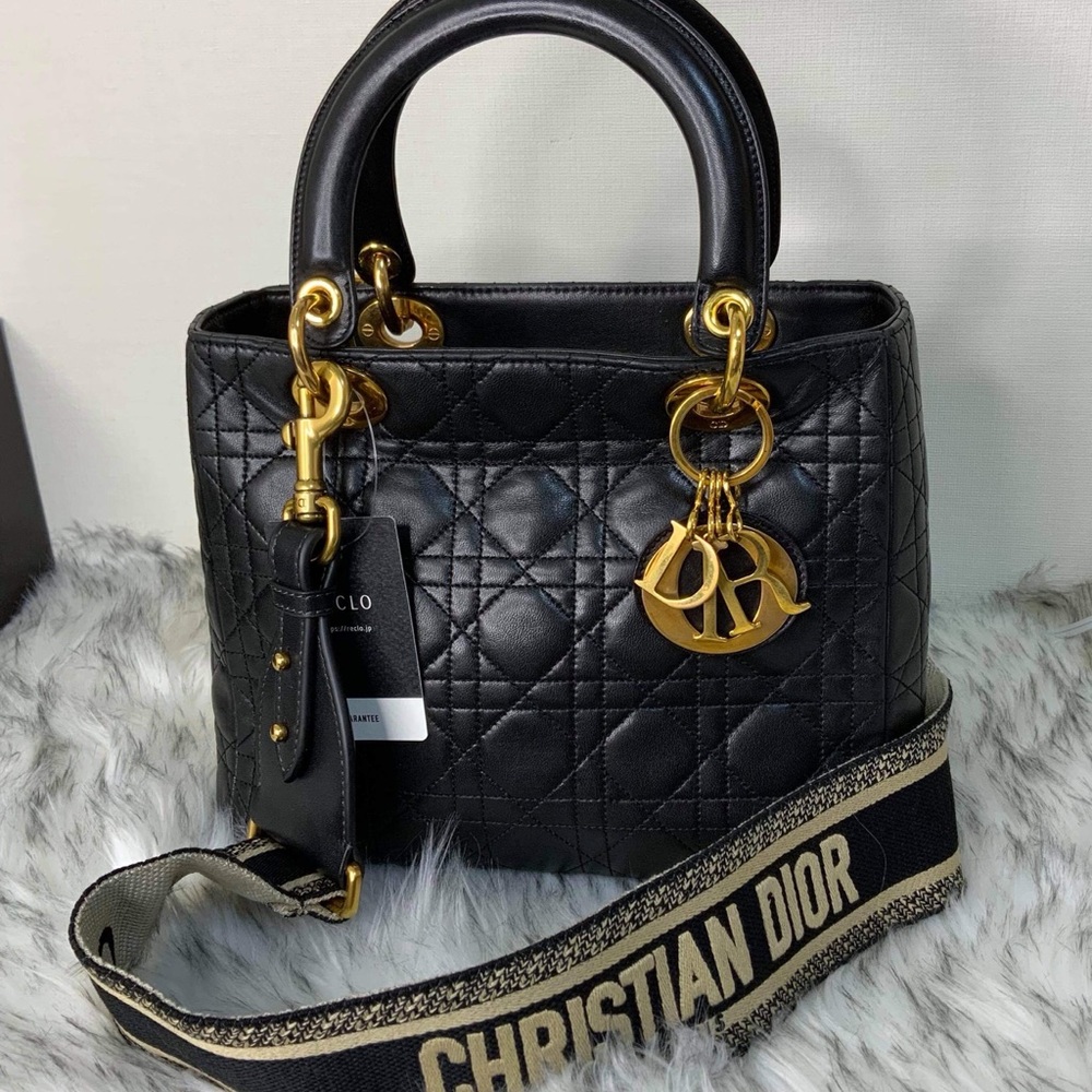 Authentic Lady Dior bag.. Lambskin